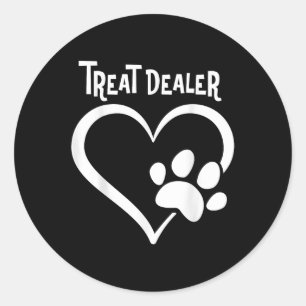 Paw Design Shirt Treat Dealer Dog Lover Heart Paw  Classic Round Sticker