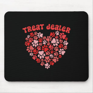 Paw Design Shirt Treat Dealer Dog Lover Heart Paw Mouse Mat