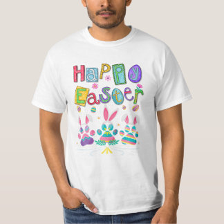 Paw Eggs Happy Easter Day Dog  T-Shirt
