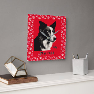 Paw-fect Square Wall Clock