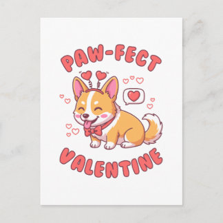 Paw-Fect Valentine - Corgi Dog Valentine Gift Postcard