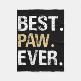 Paw Gift From Granddaughter Grandson Best Paw Ever Fleece Blanket