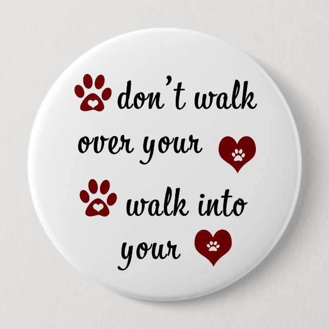Paw Heart  Quote Button (Front)