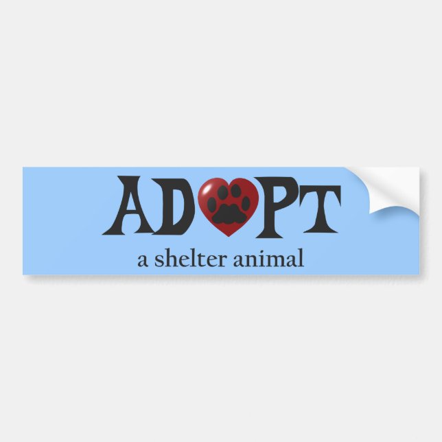 Paw in Red Heart Shelter Animal Bumper Sticker (Front)