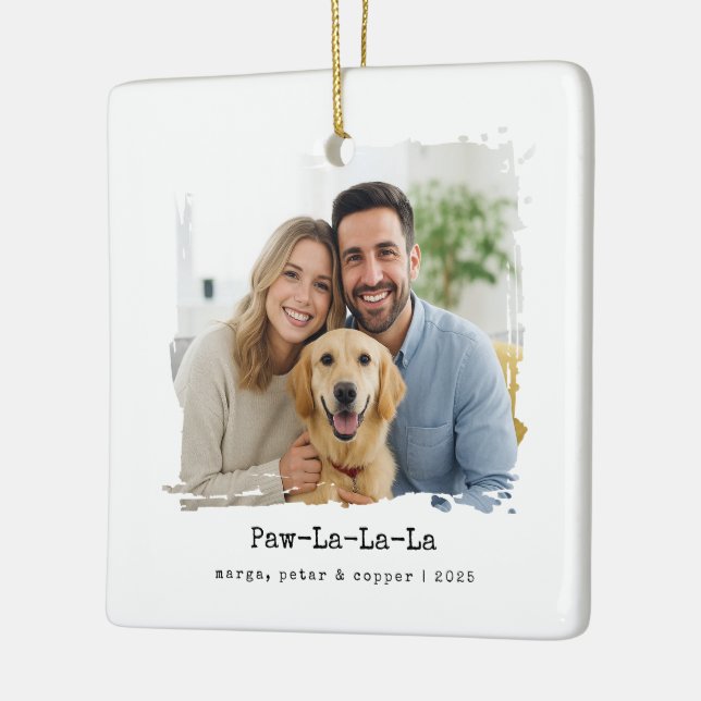 Paw-La-La-La – Pet & Family Photo Ornament  (Left)