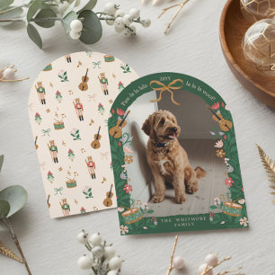 Paw La La Woof Nutcracker Pet Photo Christmas Card