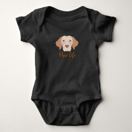Paw life & dog black baby bodysuit 