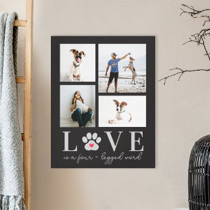 Paw Love Editable Colour Pet Photo Canvas Print