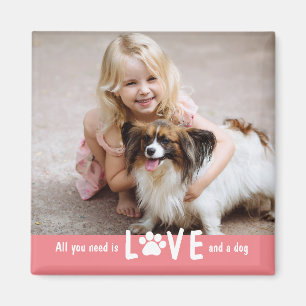 Paw Love Editable Colour Photo Magnet