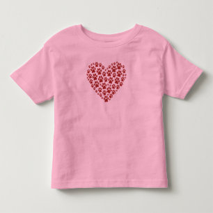 Paw Love Heart Kids Toddler T-Shirt