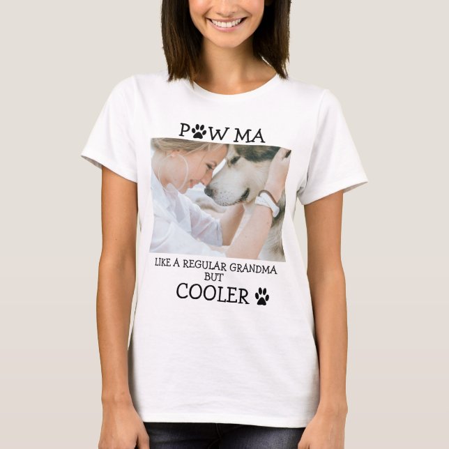 Paw ma dog lover grandma custom photo grandmother  T-Shirt (Front)