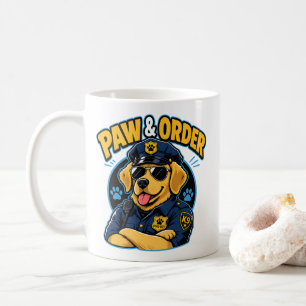 Paw & Order Dog Police PNG, Funny K9 Dog Sublimati Coffee Mug