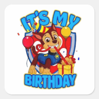 Paw Patrol Chase It's My Birthday Boy Sticker