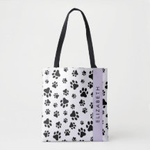 Paw Pattern, Dog Paws, Black and White, Your Name