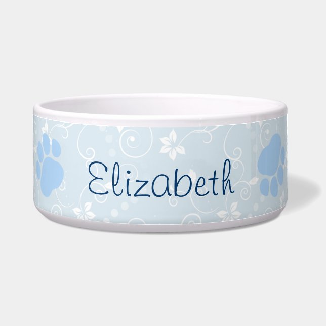 Paw Pattern, Dog Paws, Blue Paws, Your Name (Front)