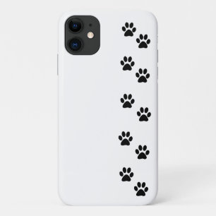 Paw Pattern, Dog Paws, Paw Prints, Black and White iPhone 11 Case