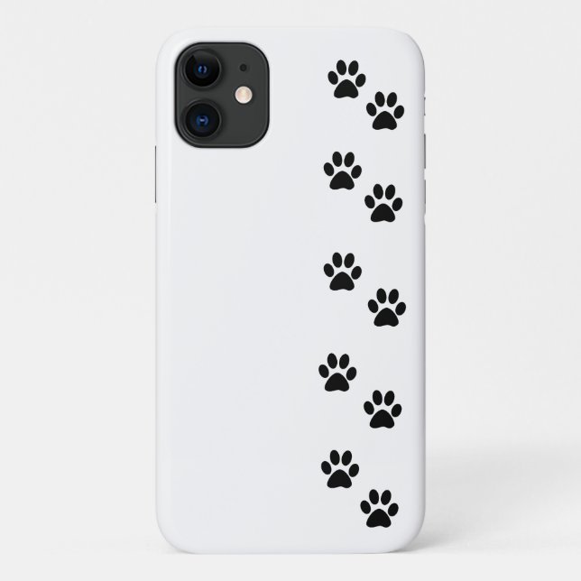 Paw Pattern, Dog Paws, Paw Prints, Black and White Case-Mate iPhone Case (Back)