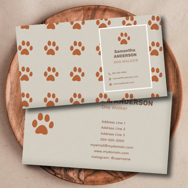 Paw Pattern - Dog Walker Business Card (Dog Walker Business Card)