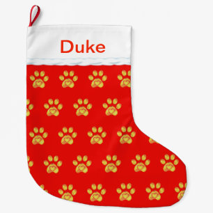 Paw Pattern Large Christmas Stocking