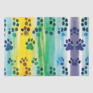 Paw pattern on pastel colours tissue paper