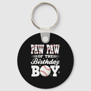 Paw paw of the birthday boy baseball matching key ring