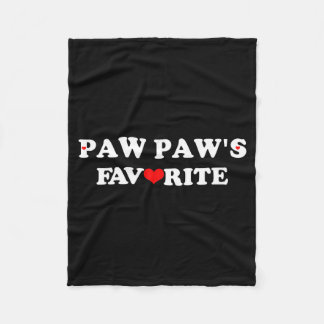 Paw Paws Favorite With Red Heart  Fleece Blanket