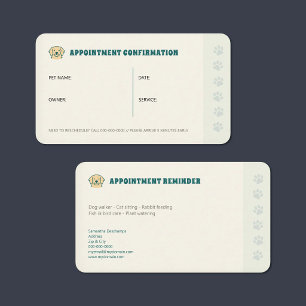 Paw - Pet Appointment Reminder Card
