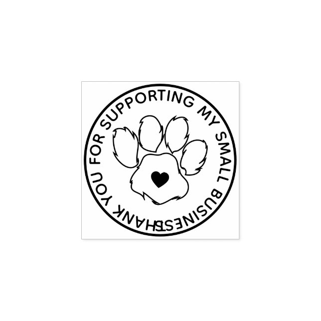 Paw Pet Dog Cat Thank You Veterinarian Rubber Stamp (Imprint)