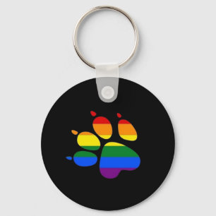 Paw Pride Flag LGBT Key Ring