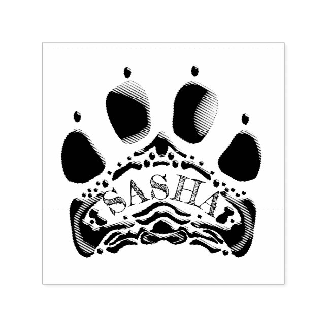Paw Print 3-5 Letter Self-inking Stamp (Design)