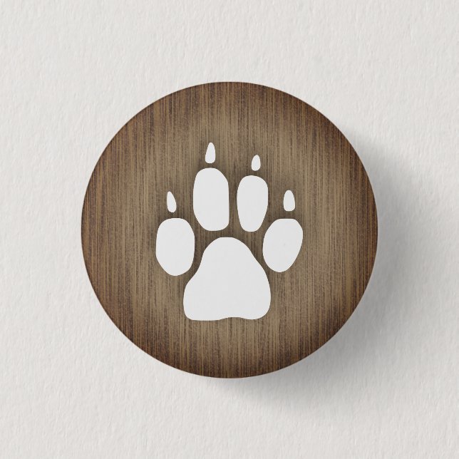 Paw Print 3 Cm Round Badge (Front)