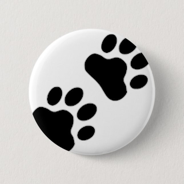 Paw Print 6 Cm Round Badge (Front)