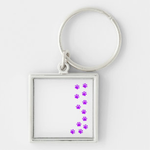 paw print - add your own name or dog breed key ring