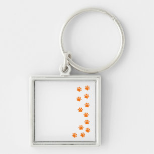 paw print - add your own name or dog breed key ring