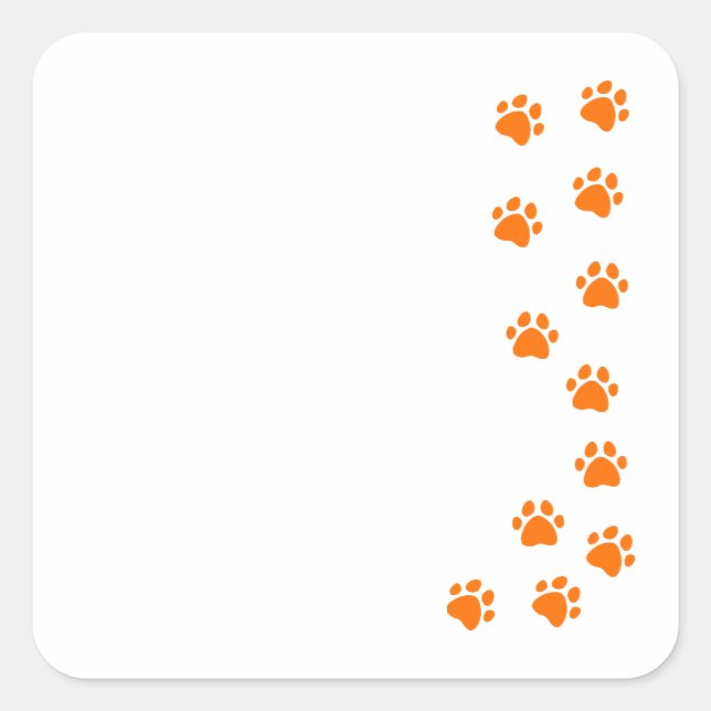 paw print - add your own name or dog breed square sticker (Front)