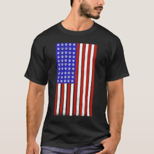 Paw Print American Flag T-Shirt