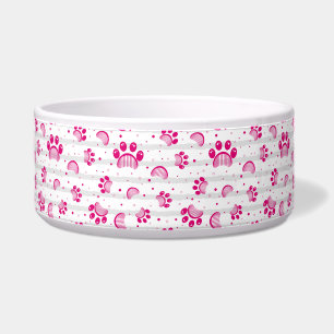 Paw Print and Grooming Comb Pattern in Pink Colour