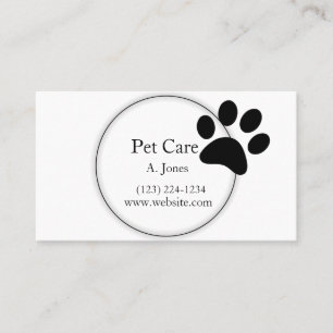 Paw Print Animal Care Business Card