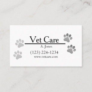 Paw Print Animal Care Business Card