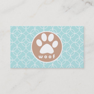 Paw Print; Baby Blue Circles Business Card