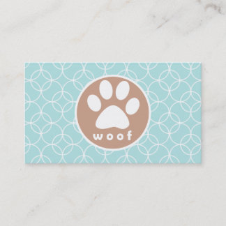 Paw Print; Baby Blue Circles Business Card