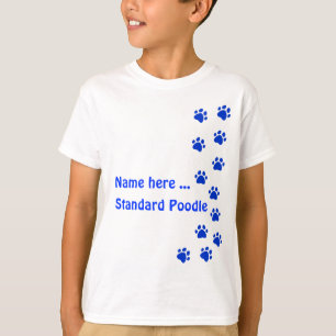 Paw print blue - add your own name or dog breed T-Shirt