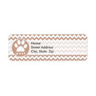 Paw Print; Brown Chevron