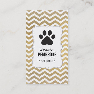 Paw print business card -  faux foil