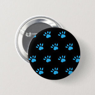Paw Print Button (Black & Blue)