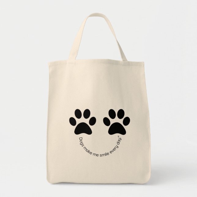 Paw Print Canvas Tote Bag – Cute Pet Lover Gift (Front)