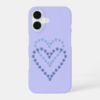 Paw Print Case-Mate iPhone 16 Case Blue & Lavender