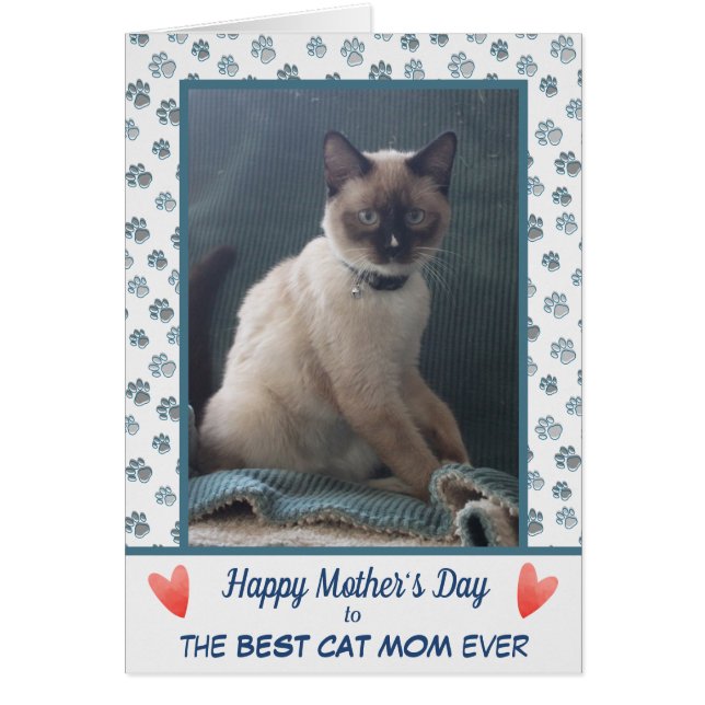 Paw Print Cat Mum Photo Template Mother's Day (Front)
