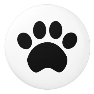 Paw Print Ceramic Knob