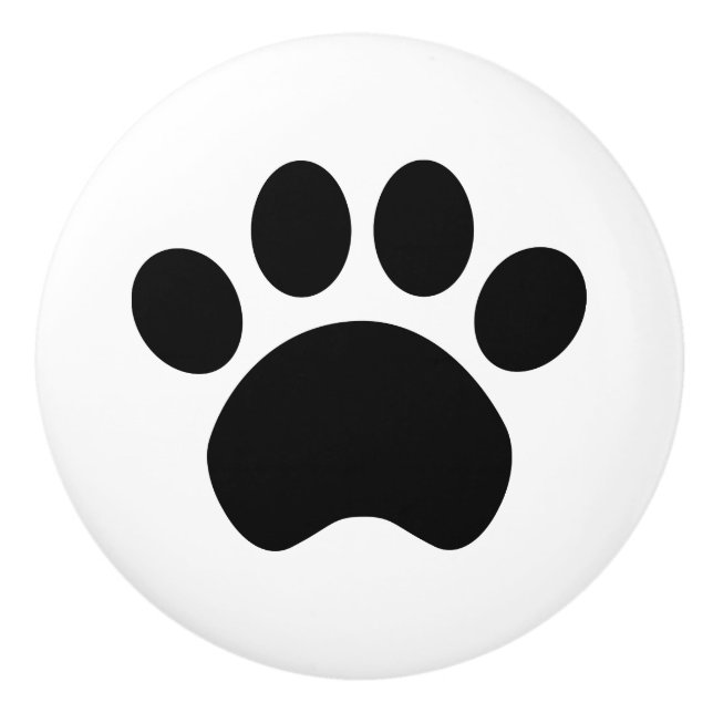 Paw Print Ceramic Knob (Front)